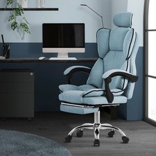 Chaise de bureau ergonomique réglable en hauteur fauteuil de direction bleu