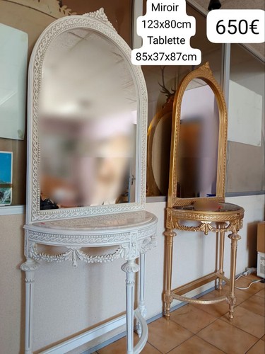 Console baroque blanc - , doré
