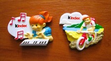 Ensemble de 2 magnets publicitaire KINDER / collection aimant frigo vintage