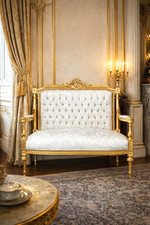 CANAPÉ 2 PLACES DORÉ À LA