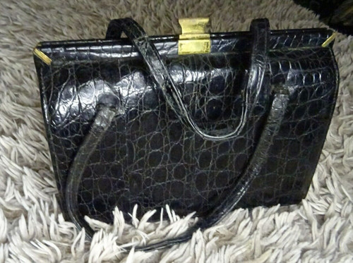 Sac main ancien - ancien, croco-