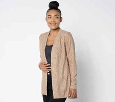 Susan Graver OCCASIONS Novelty Knit Cardigan Antique Taupe XXS A612682