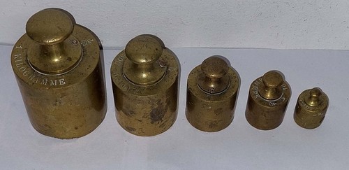Lot poids laiton anciens - poids,