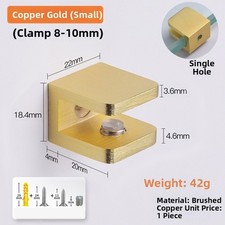 Pince en laiton solide pour étagères en verre salle de bain armoires à vin et