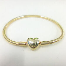 pandora momentsgold snake chain & gold-plated heart clasp bracelet with