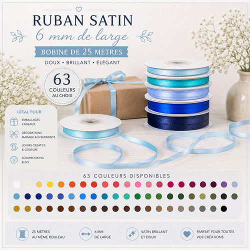 Ruban satin m - satin, mm