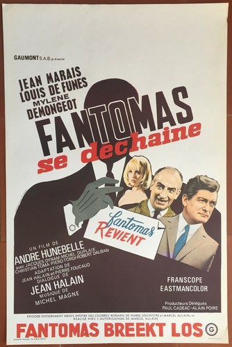 Affiche belge fantomas - affiche,