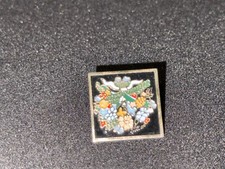 (X) VINTAGE ENAMEL BADGE PINS LUXURY COLLECTION PERFUME SEED FLOWERS CARON