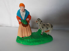 OLD SANTON DEVILLAINE 9cm terracotta woman and goat 