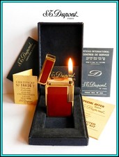 S.T. DUPONT Lighter  Ligne 1 Large Rose Gold & Bordeaux Chinese Lacquer SERVICED
