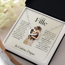 Collier À Ma Fille Je T'Aime, Papa (Modèle 61) (Coloris Argent)