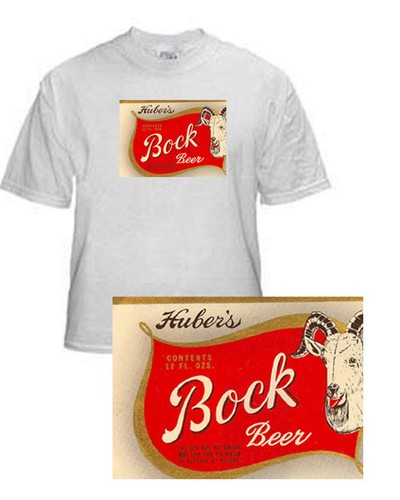Huber brewing bock beer label - huber,