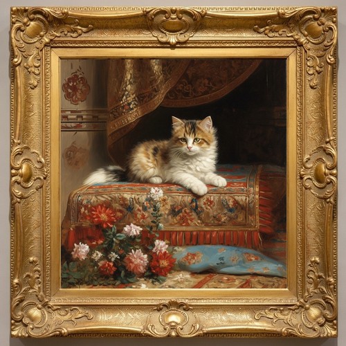 Chaton aux fleurs - chaton,