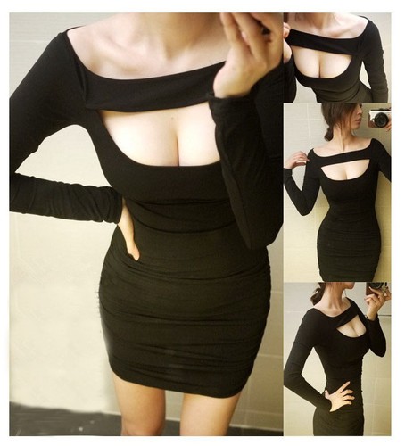 Robe courte décoletté sexy - décoletté,