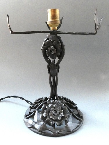 Pied lampe fer forgé art - lampe,