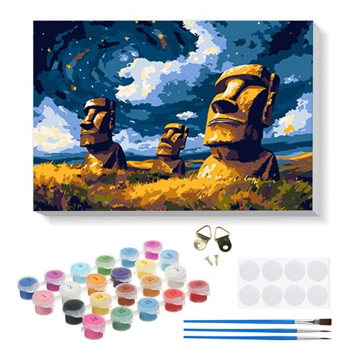 Pierre Géante Moai Peinture