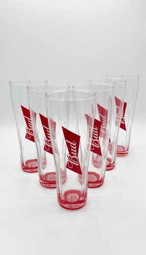 Verres biere bud - 6, rouge