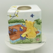 Disney Springs Winnie The Pooh Ceramic 3D Tissue Box Cover Eeyore Tigger Woods