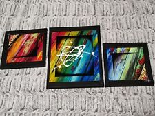 Toiles tableaux triptyques peinture abstraite liquitex signé "#Slash" 