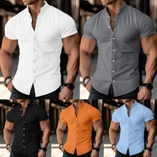 Chemises À Manches Courtes Blouse Hauts De Travail T-Shirts Boutonnés /