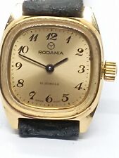 VINTAGE Rodania Gold Plated G10 Swiss Original Strap Working Well Cal. FHF 69N !