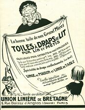 Antique Union Linière 1925 Magazine Issue Bed Sheet Canvas Advertising