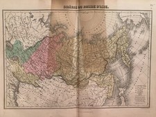 CARTE ANCIENNE - SIBERIE - RUSSIE D'ASIE - GRAVURE - CHARTIER - 1878