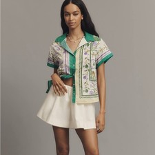 Maeve Danielle Kroll Anthropologie Henrietta Floral button down surf shirt