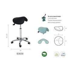 S3630 Tabouret Ergonomique Avec Pied En Aluminium