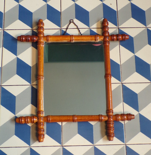 Miroir 1900 mural bois - ,