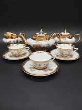 Service à café Limoges La Seynie 1953 – or fin – décor chinois – Idéal cadeau