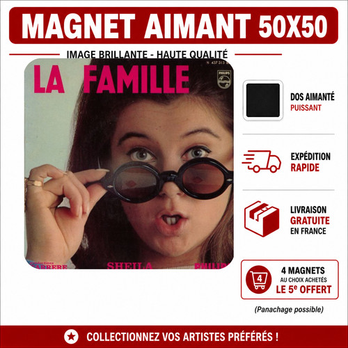 Magnet sheila famille 5x5 - sheila, la