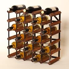 Cranville Vin Rack Rangement 30 Bouteille Chêne Teinture Bois/Métal Noir Monté
