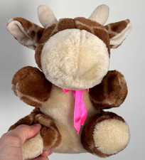 Peluche girafe noeud rose