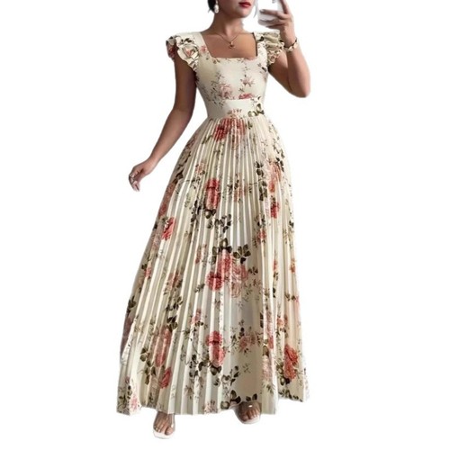 Robe longue bohème beige - longue,
