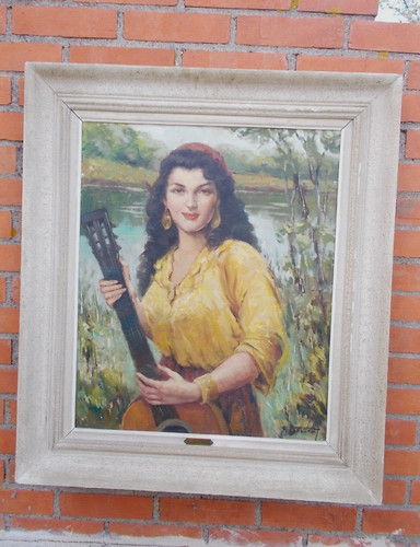 Gitane huile sur - ",