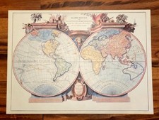 Mappe Monde ou Description du Globe Terrestre By S. Janvier
