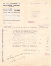 1940 INDUSTRIAL TOLERERY CENTRAL HEATING ANGENIARD CHARLES A POITIERS -