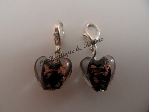 Charms breloque coeur verre - 2,