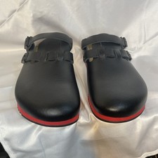 BIRKENSTOCK KAY SL BLACK/RED MEDIUM-NARROW WIDTH PROFESSIONAL LEATHER SABOT SOFT