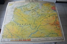 ANCIENNE CARTE SCOLAIRE MURALE