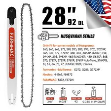 28'' Chainsaw Bar Chain 3/8'' 0.058'' 92DL For Husqvarna 288 298 365 372XP 390XP