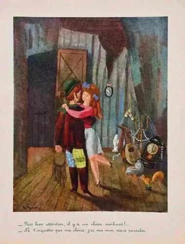 Raymond peynet gravure couleur - peynet,
