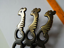 185mm lot 3 lock entrance rooster head, key, antique furniture, wardrobe, buffet, door 