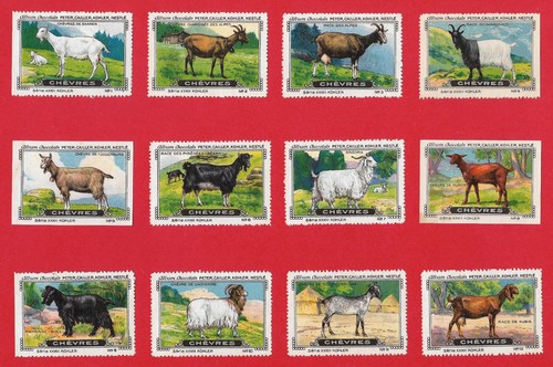 Poster stamps goats chevres - stamps,