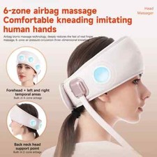 Electric Head Massager: 6-Zone Air Compression + Heating Eye Mask & Music