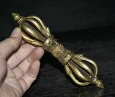 7 "collection vieux bouddhisme tibétain bronze plaqué or Lotus phurba dague
