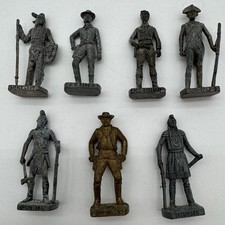 7 Figurines en métal Kinder 1990’s. Indiens Cow-boys USA Western. Bon état !