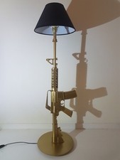 LAMPE DESIGN M4 OR (AR15 M16 chevet bureau table salon lamp light army deco gun)