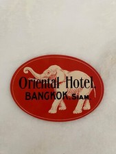 Ancienne et rare étiquette de bagage ORIENTAL HÔTEL BANGKOK originale
